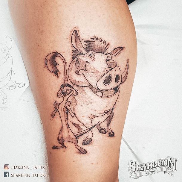 Womens Lion King Girly Tattoo Designs