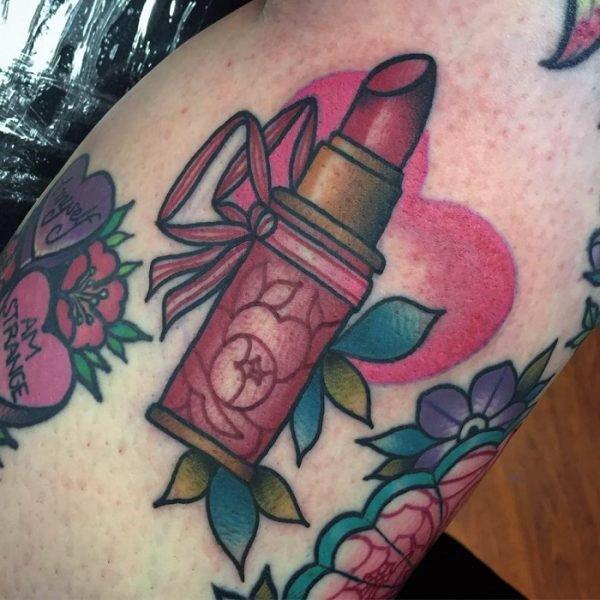 Womens Lipstick Tattoo Design Ideas
