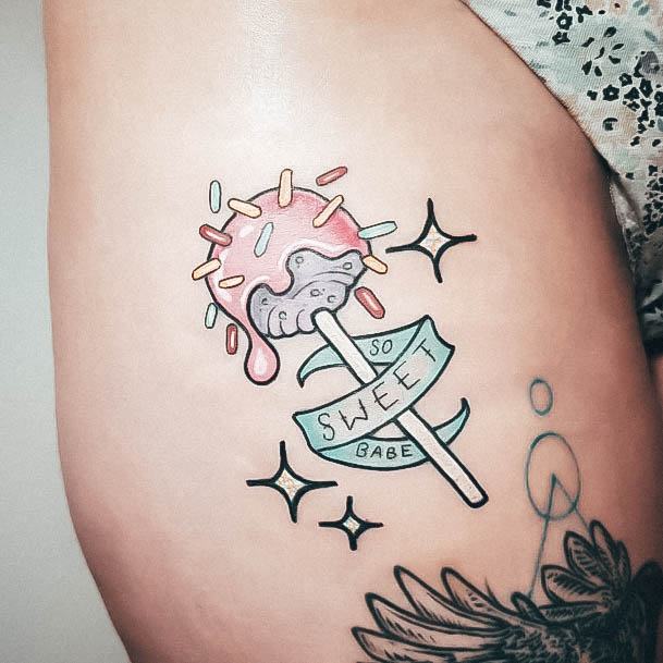 Womens Lollipop Tattoo Design Ideas