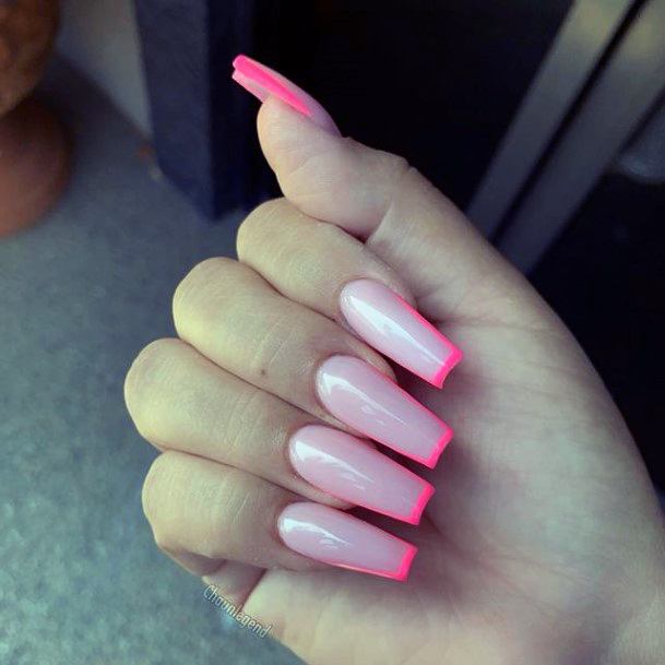 Womens Long French Good Looking Nails