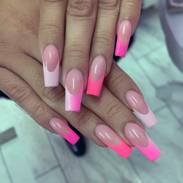 Womens Long French Nails