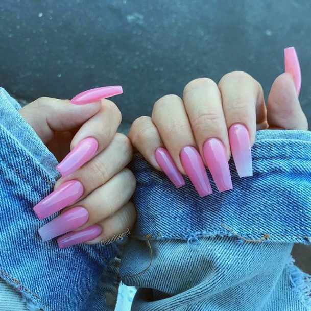 Womens Long Pink Nail Design Ideas