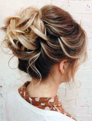 Womens Loose Mid Head Bun Brown To Blonde Ombre