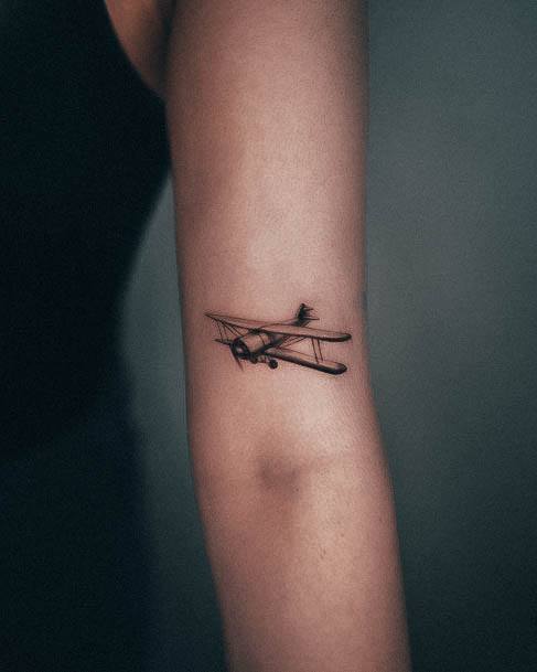 Womens Lovely Airplane Tattoo Ideas