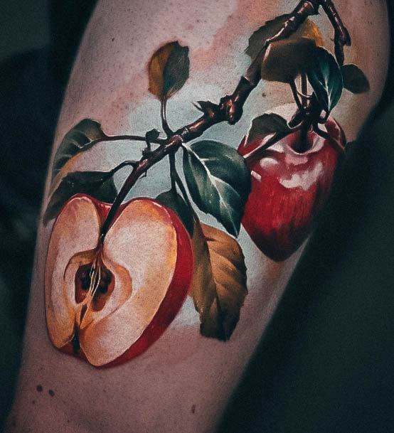 Womens Lovely Apple Tattoo Ideas