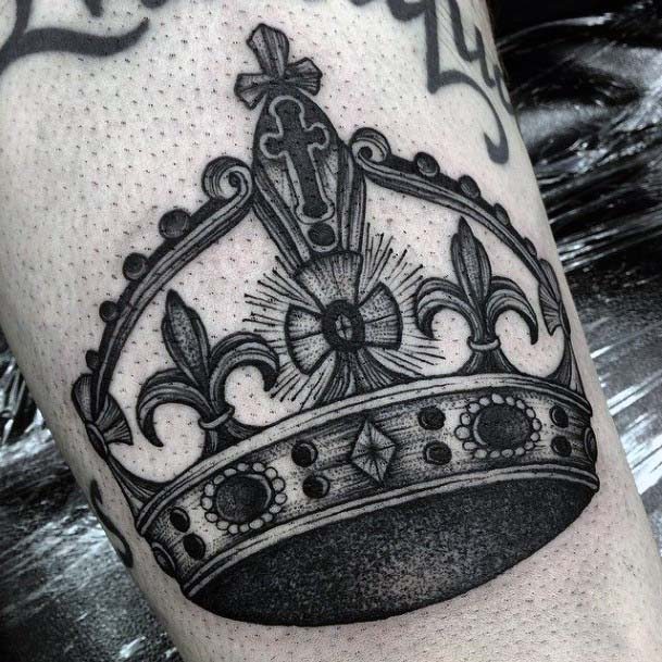 Womens Lovely Black Crown Tattoo