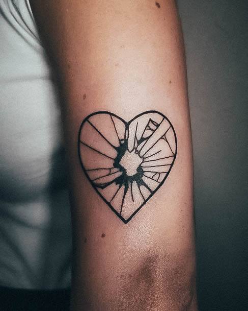 Womens Lovely Broken Heart Tattoo Ideas