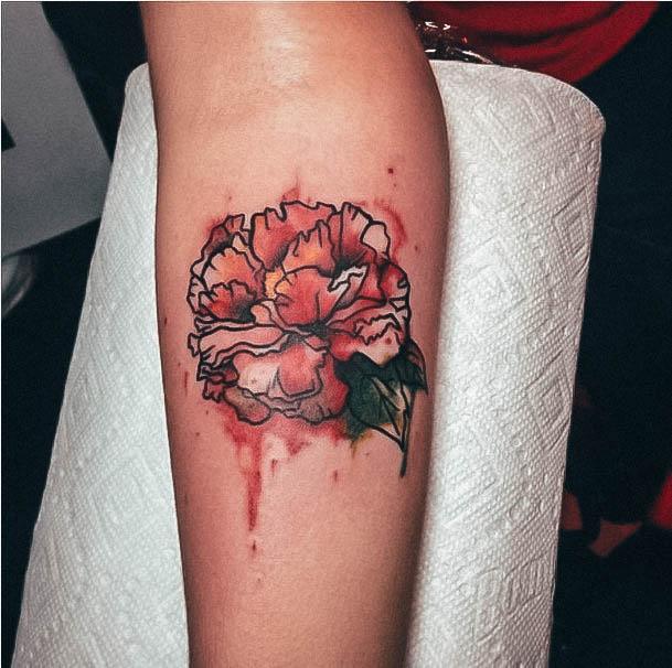 Womens Lovely Carnation Tattoo Ideas