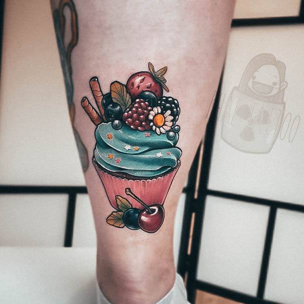 Womens Lovely Cupcake Tattoo Ideas