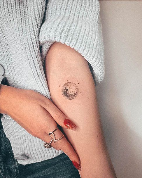 Womens Lovely Disco Ball Tattoo Ideas