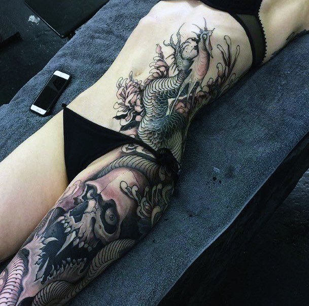 Womens Lovely Dragon Tattoo