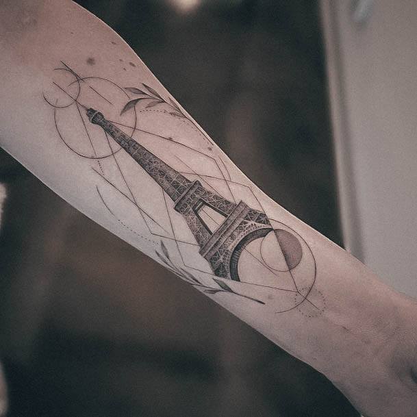 Womens Lovely Eiffel Tower Tattoo Ideas