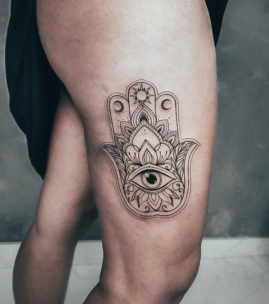 Womens Lovely Hamsa Tattoo Ideas