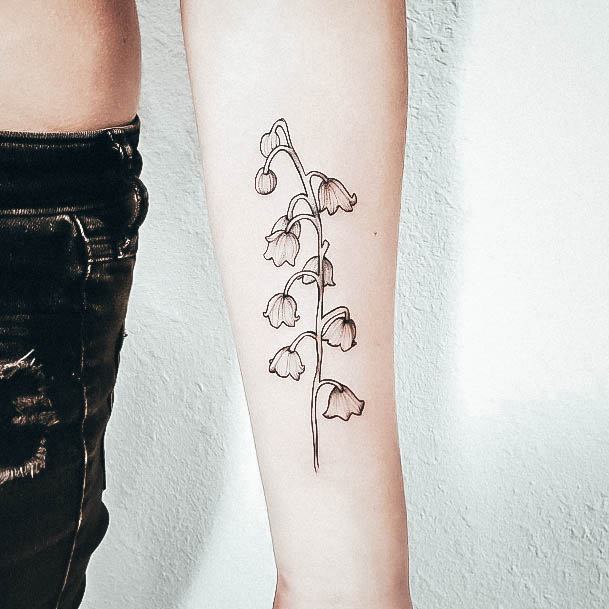 Womens Lovely Lily Of The Valley Tattoo Ideas