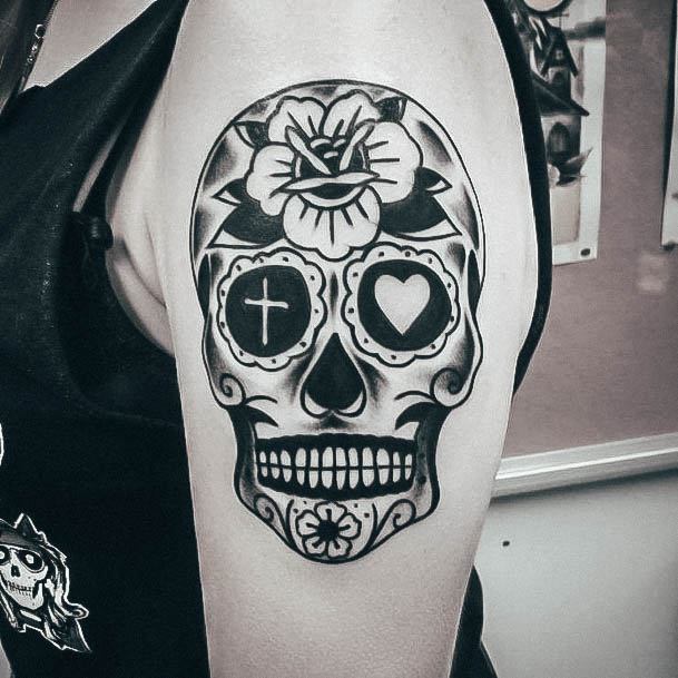 Womens Lovely Sugar Skull Tattoo Ideas