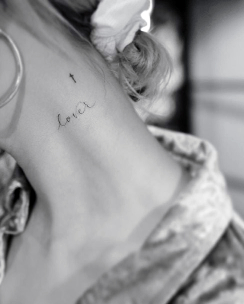 Womens Lover Neck Tattoo