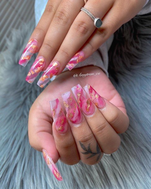 Womens Marble Nails