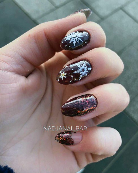 Womens Maroon Dress Girly Nail Designs