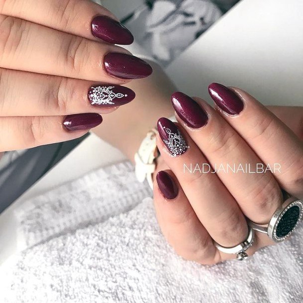 Womens Maroon Dress Good Looking Nails