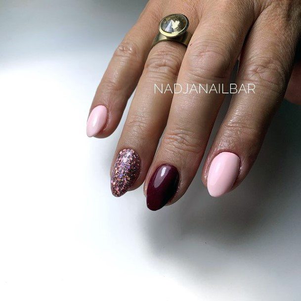 Womens Maroon Dress Nails