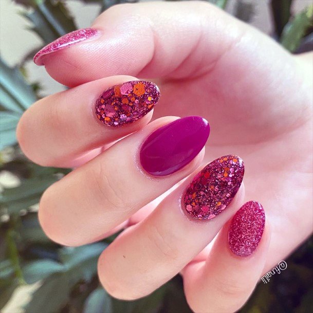 Womens Maroon Nail Design Ideas