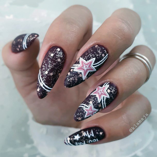 Womens Maroon White Super Nail Designs