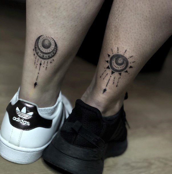 Womens Matching Tattoo On Ankles