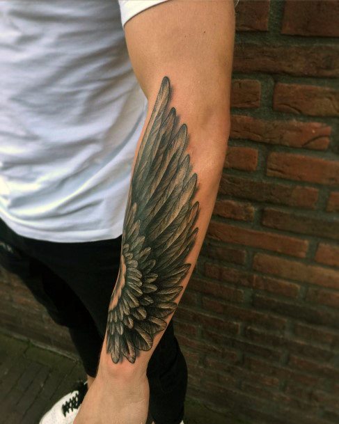 Womens Mega Angel Wings Tattoo Hands