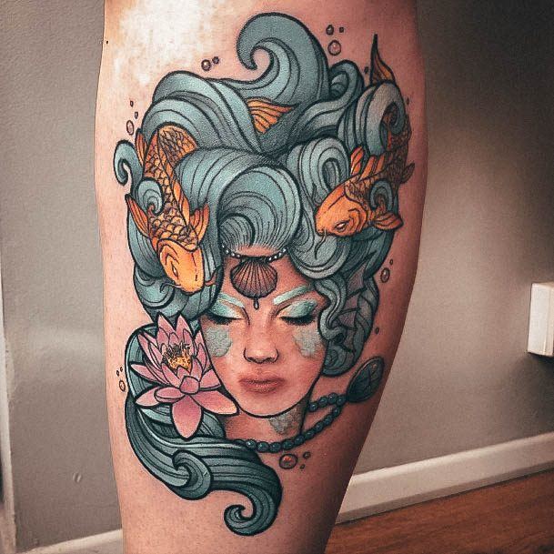 Womens Mermaid Girly Tattoo Designs