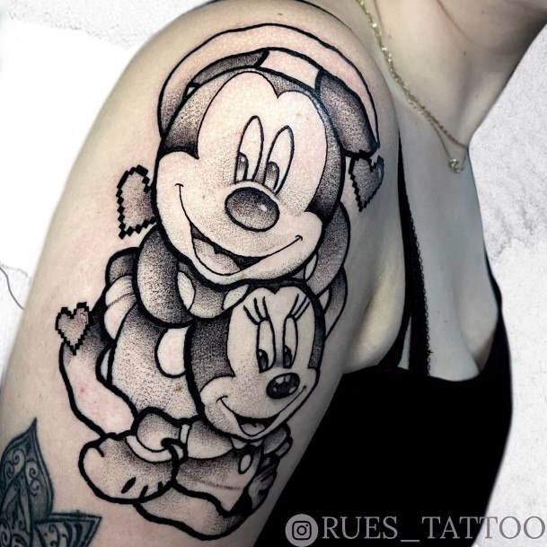 Womens Mickey Mouse Girly Tattoo Designs