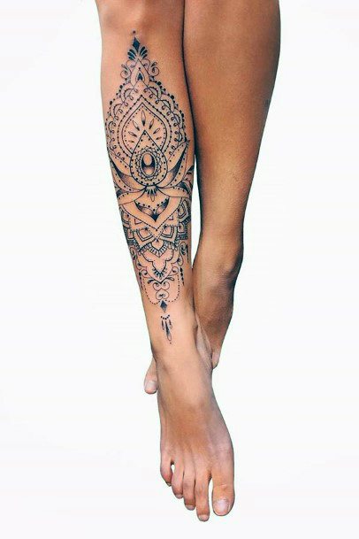 Womens Middle Eastern Tattoo Leg