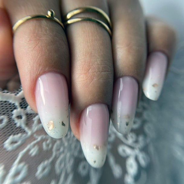 Womens Milky White Girly Nail Designs