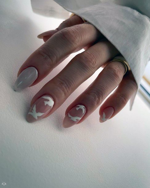 Womens Milky White Nails