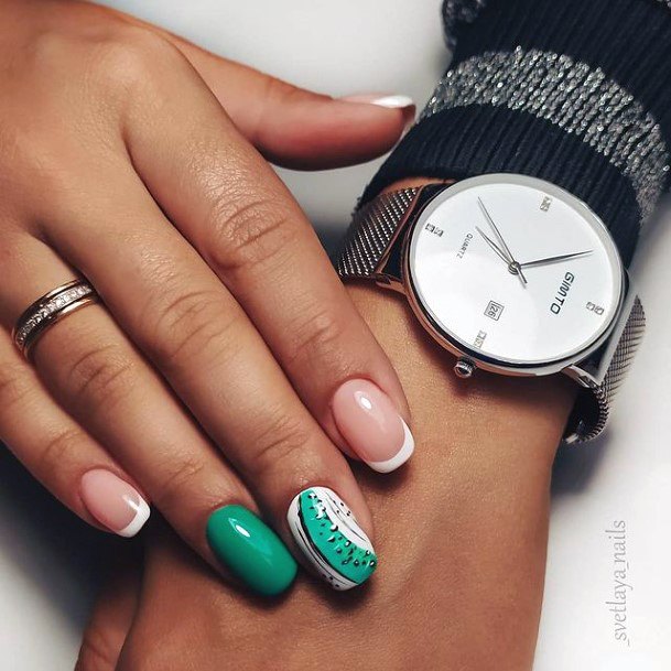 Womens Mint Green Kiwi Nails