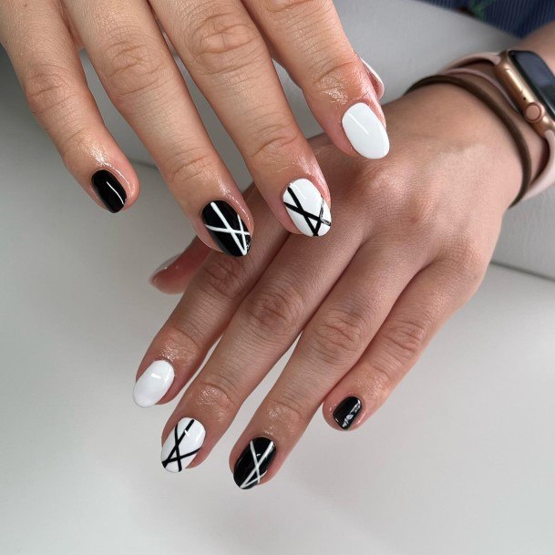 Womens Monochrome Nail Design Ideas