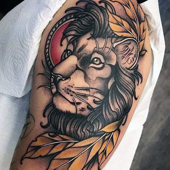 Womens Monumental Lion Tattoo