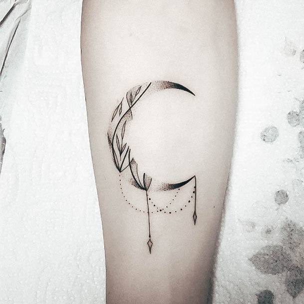 Womens Moon Tattoo Body Art