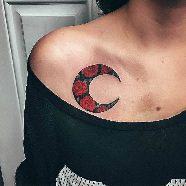 Womens Moonly Moon Tattoo Ideas