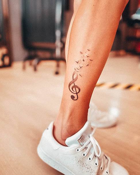 Womens Music Note Tattoo Design Ideas