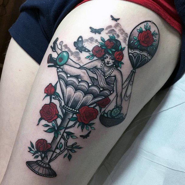 Womens Mystical Tattoo On Legs