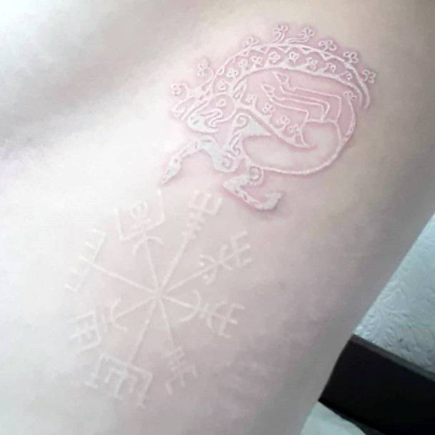 Womens Mystical Viking White Ink Tattoo