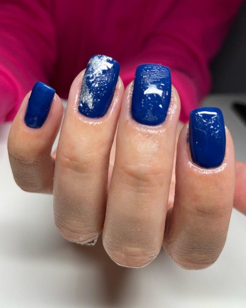 Womens Nail Ideas Blue And Silver