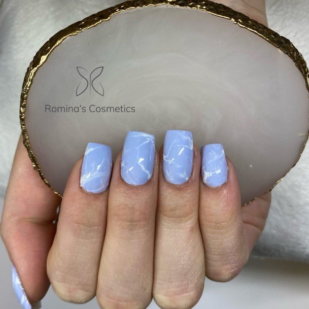 Womens Nail Ideas Blue Short