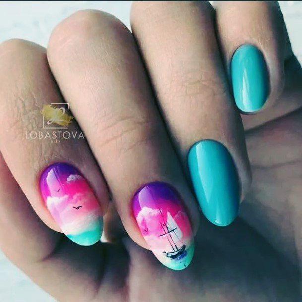 Womens Nail Ideas Bright Summer