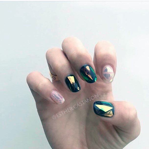 Womens Nail Ideas Broken Shattered Glass