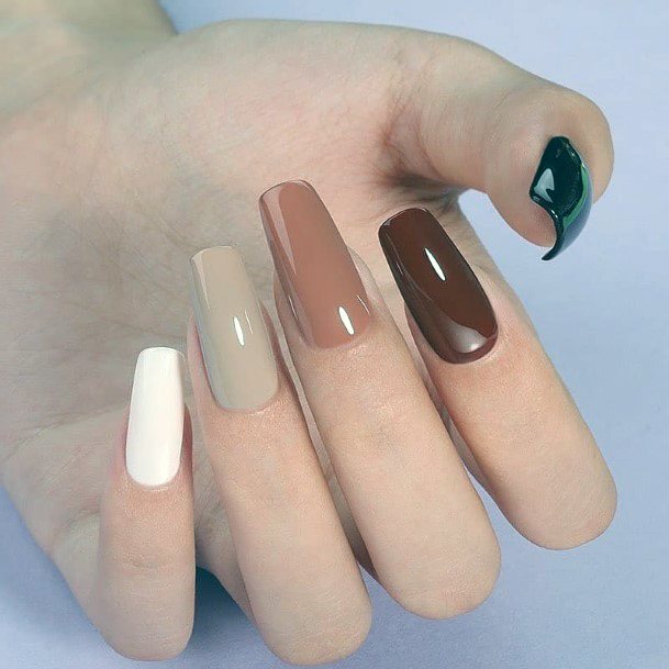 Womens Nail Ideas Brown Dress