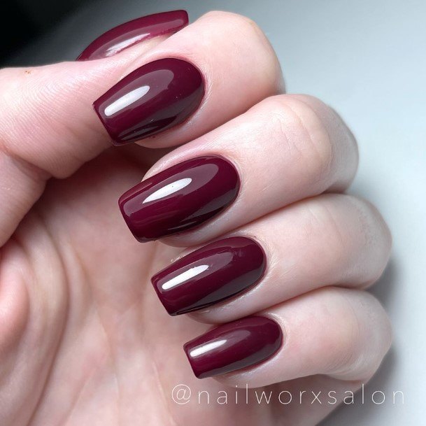 Womens Nail Ideas Dark Maroon