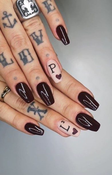 Womens Nail Ideas Dark Red