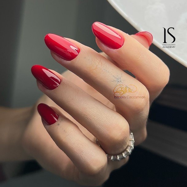 Womens Nail Ideas Deep Red