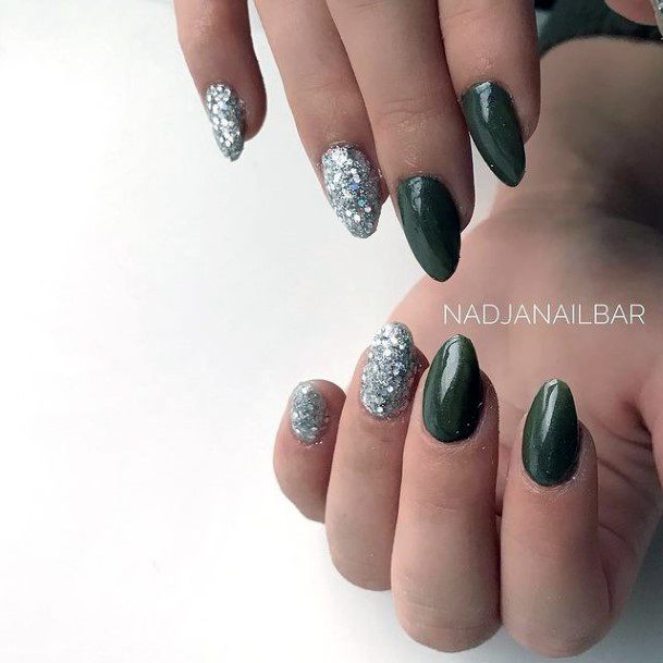 Womens Nail Ideas Green Dress